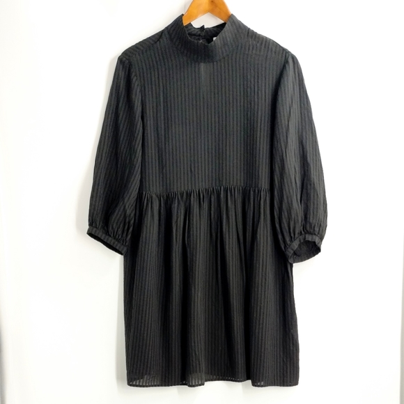 Amour Vert Alina Black High Neck Baby Doll Dress - Picture 2 of 14